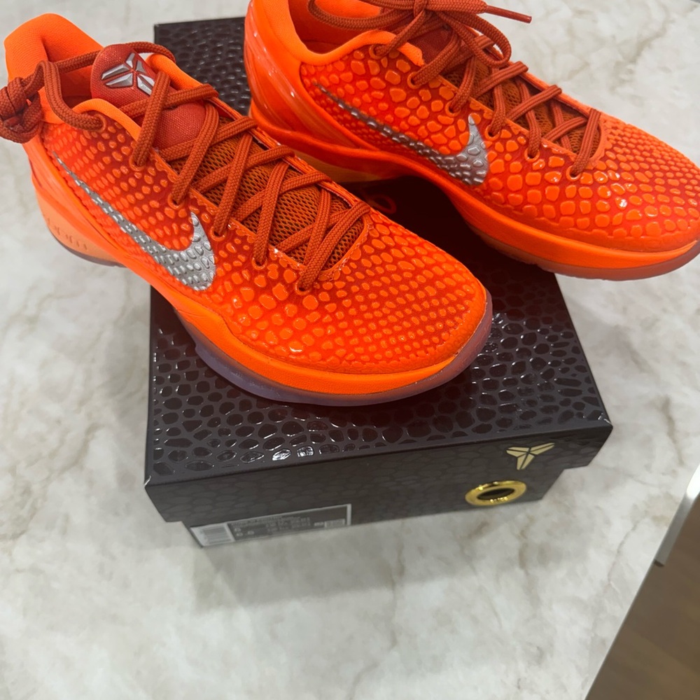 Nike Kobe VI Protro Orange and Silver Shoes